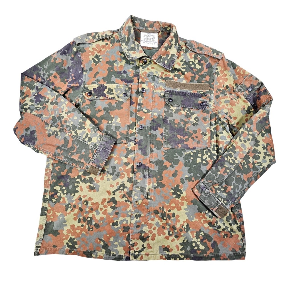 Vintage 1997 German Military Flecktarn Camo Field Jacket Mens XL Gr 10 Surplus